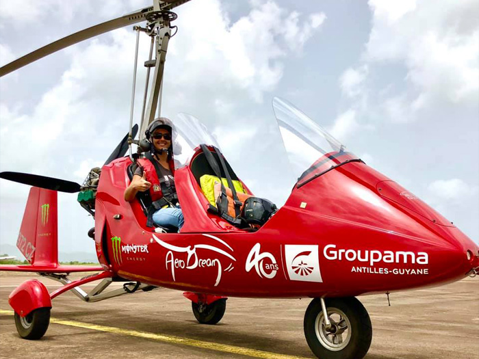 Pilote prêt au décollage à bord d’un ULM AeroDream en Martinique
