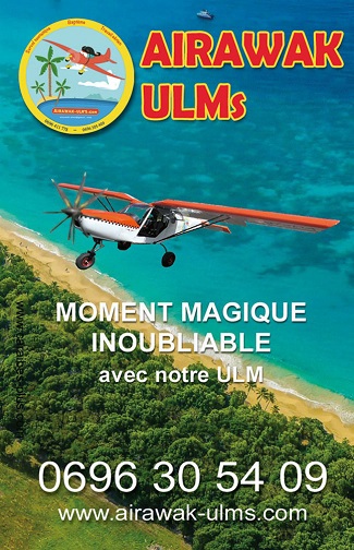 Carte mini recto Airawak ULMs – Survols en ULM en Martinique