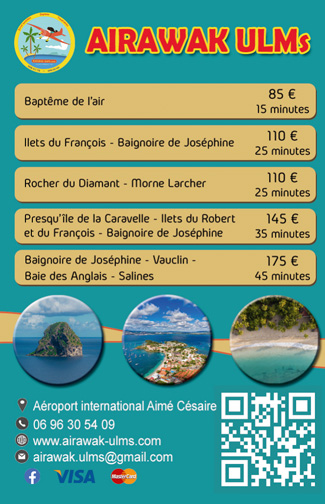 Carte mini verso Airawak ULMs – Survols en ULM en Martinique