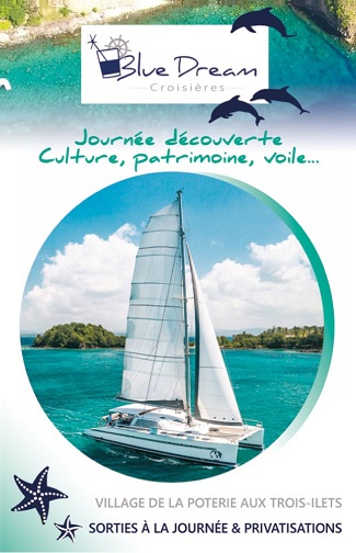 Carte mini recto Blue Dream Croisières – Sorties bateau Martinique