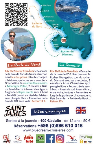 Carte mini verso Blue Dream Croisières – Excursions catamaran Martinique