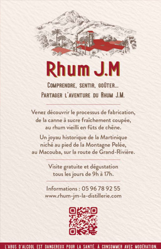 Carte mini verso Rhum JM Martinique