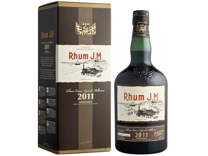 Bouteille de rhum J.M millésime 2011 avec son coffret