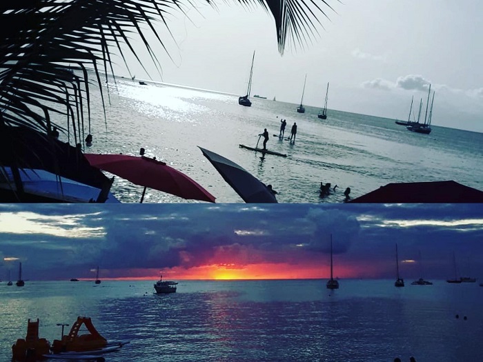 Sortie paddle au coucher du soleil à l’Anse Mitan avec Evasion Nautique