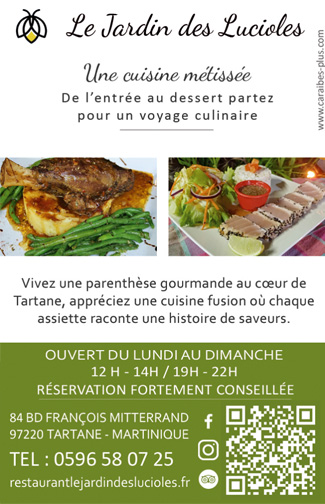 Carte mini verso Le Jardin des Lucioles – coordonnées restaurant à Tartane Martinique (version miniature)