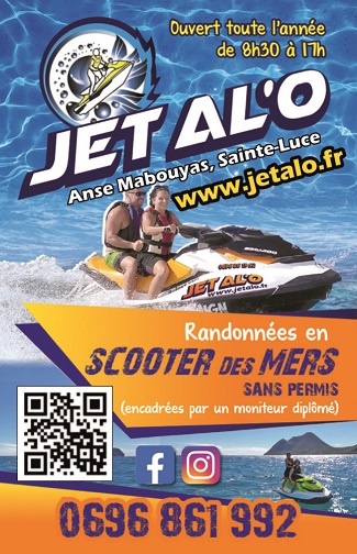 Carte mini recto Jet A'Lo – Jet-ski Martinique