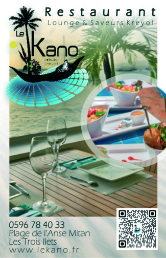 Carte mini recto Le Kano – Restaurant bar lounge Martinique
