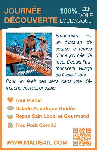 Carte mini verso Madisail - Sorties en mer en Martinique